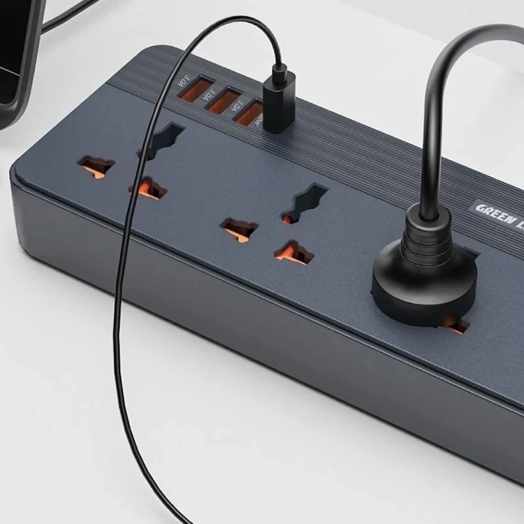 چندراهی برق گرین مدل GS-250 با ۵ درگاه و توان ۲۵۰۰ وات