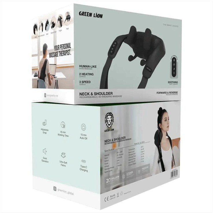 ماساژور گردن و شانه گرین لاین مدل GL-MG25 چهار بعدی قابل شارژ