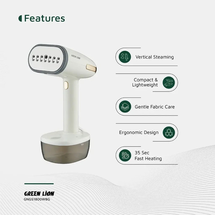 اتو بخار دستی گرین لاین مدل Green Lion Steam 1800W Garment Steamer | توان 1800 وات و بخاردهی سریع